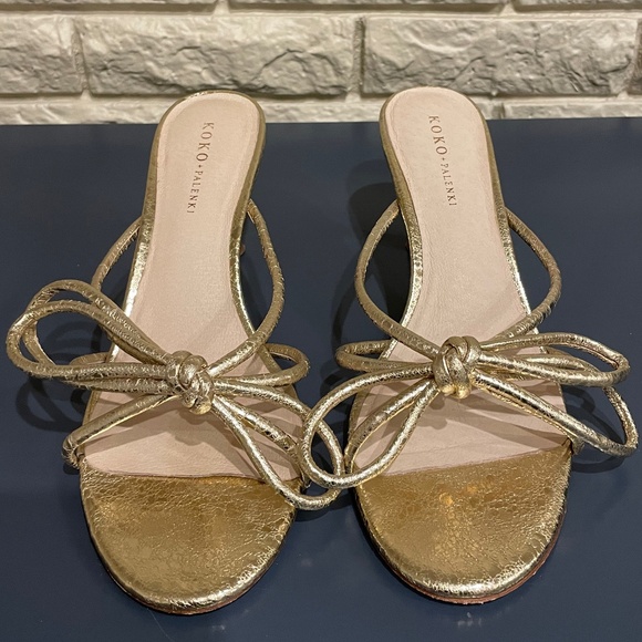 Gold Bow Strappy Sandal - Picture 6 of 10
